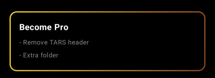 TARS Launcher Pro version features including advanced grid options and header customization